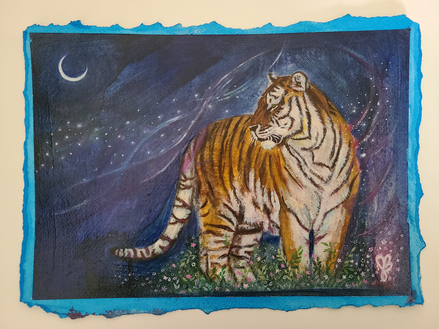 Starlit Path (Study) - Mixed Media and Oil on Paper