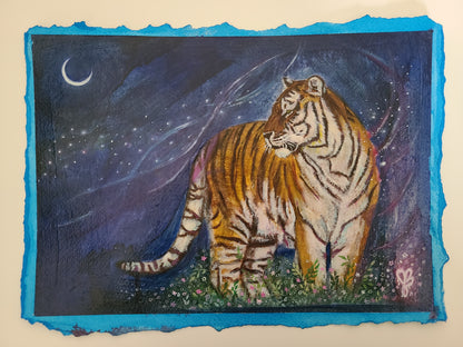 Starlit Path (Study) - Mixed Media and Oil on Paper